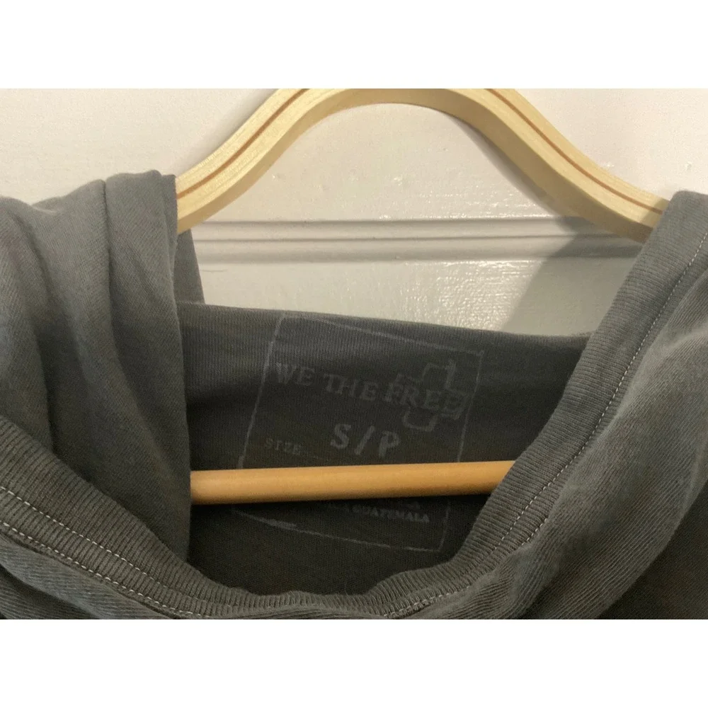 Free People We The Free Bond Cardigan Charcoal Grey Asymmetrical Wrap Hooded S
